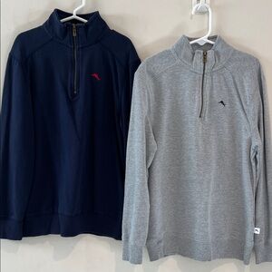 Tommy Bahama Kids Navy and Gray Quarter-Zip Sweatshirts Size 7/8
